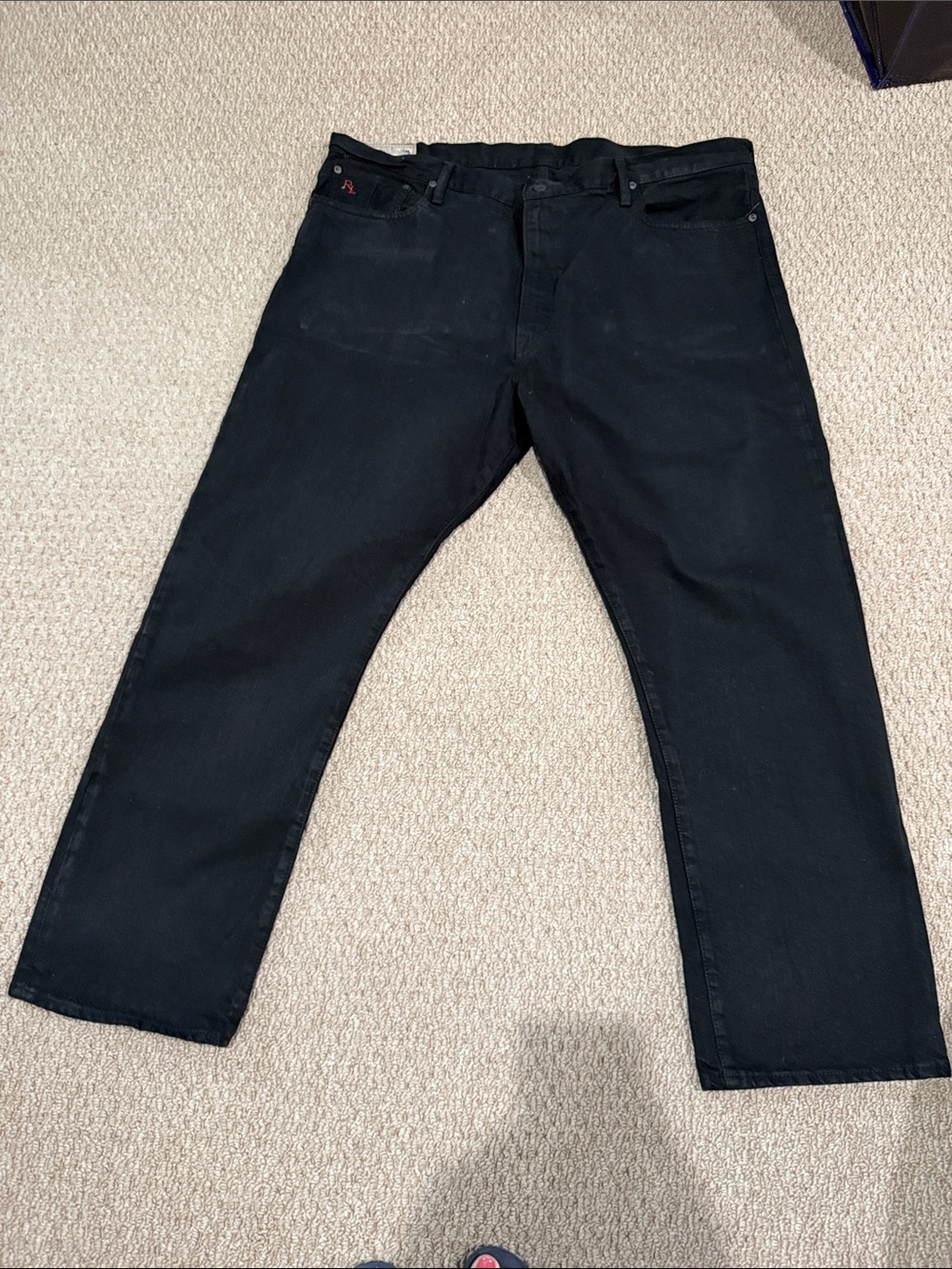 Ralph Lauren Double RL Black Relaxed Straight Jeans